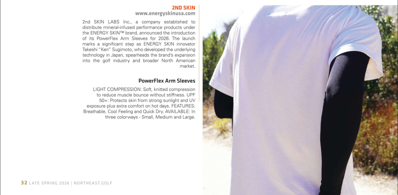ENERGY SKIN Featured in Northeast Golf Magazine